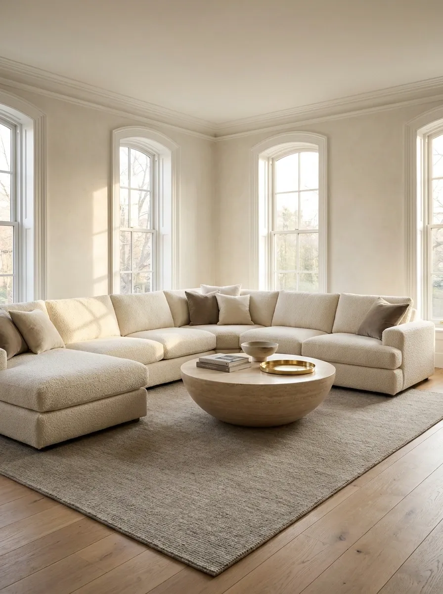 Build the Seating Around a Large Round Coffee Table