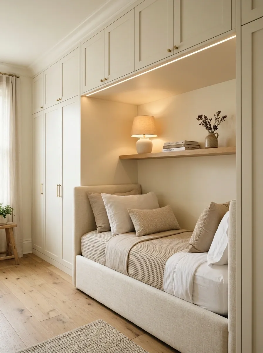 Built-In Bed Alcove With Full-Height Storage