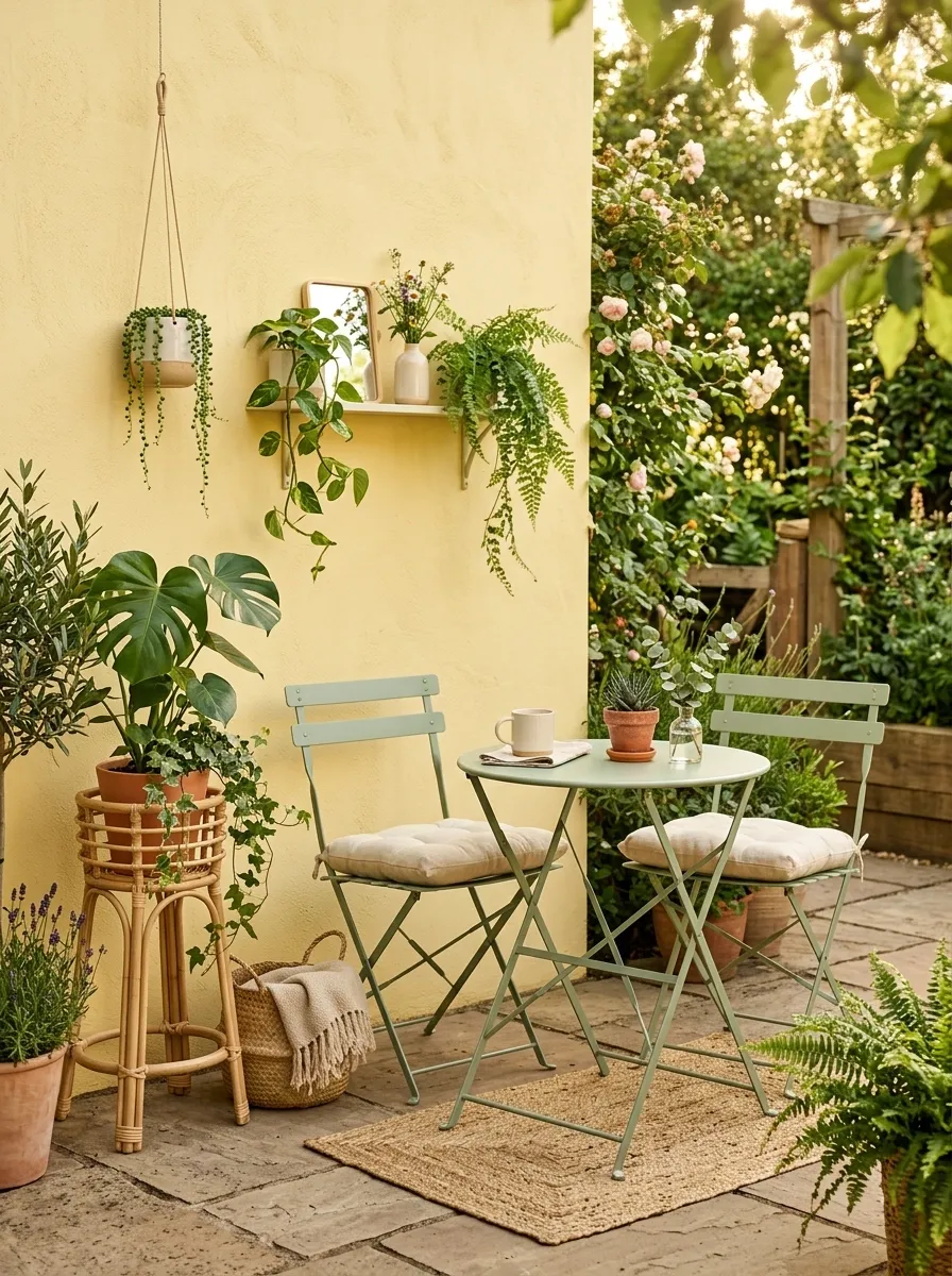 Butter Yellow and Soft Sage Patio
