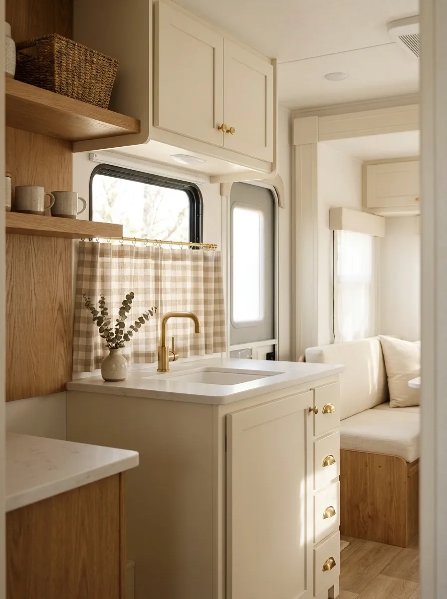 Cafe Curtains for a Tiny RV Kitchen Window