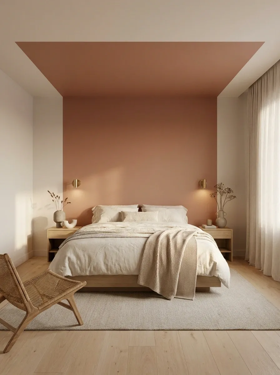 Ceiling-to-Wall Painted Wrap in Muted Terracotta