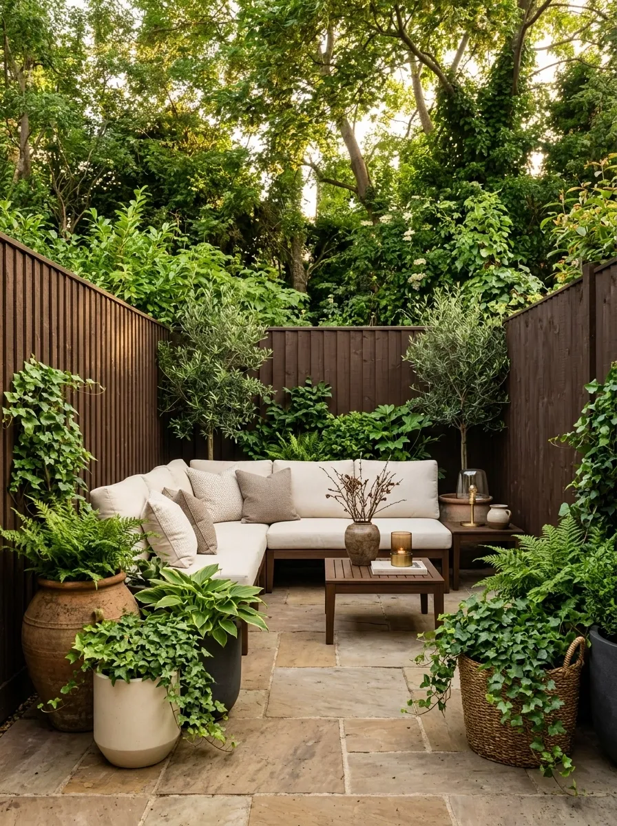 Chocolate Brown and Cream Garden Patio