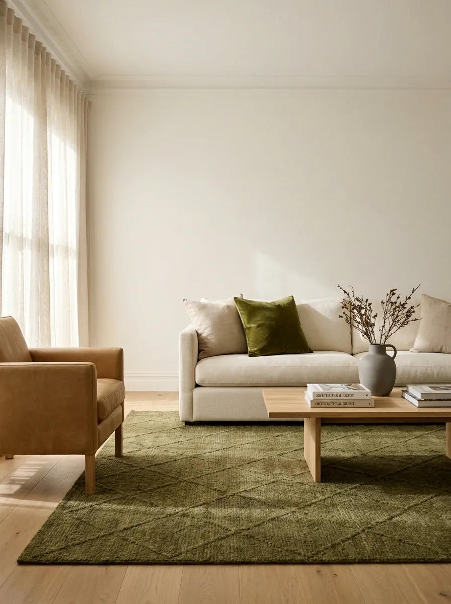 Choose an Olive Rug When the Furniture Already Feels Neutral