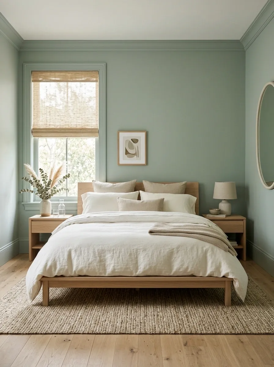 Choose Eucalyptus Green for a Calm, Airy Bedroom