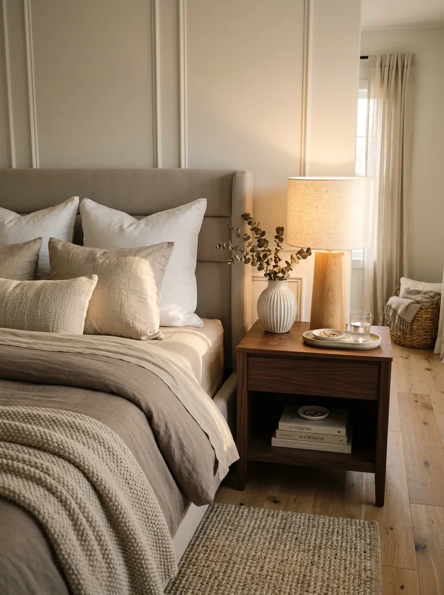 Choose Lamps With Fabric, Wood, or Soft-Finish Details