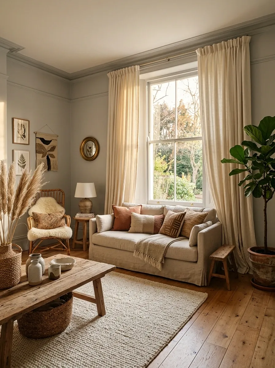Choose Linen Curtains That Sit Close to the Floor