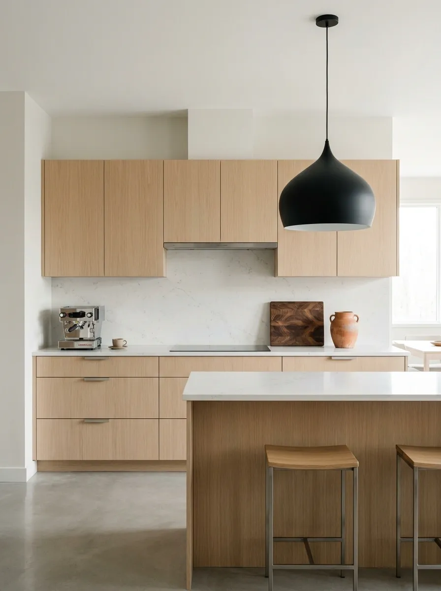 Clean Modern Kitchen With Almost No Countertop Clutter