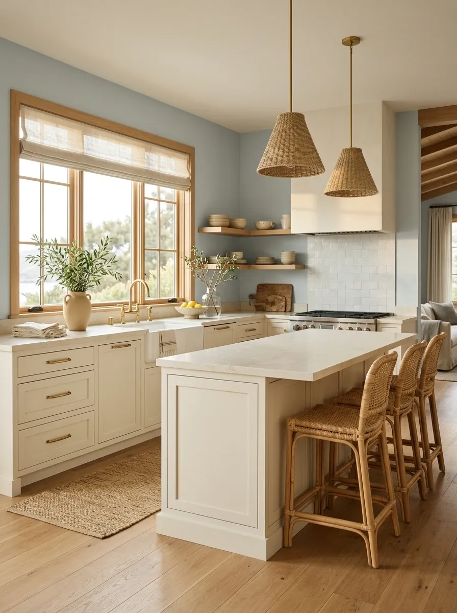 Coastal Kitchen Without Nautical Decor