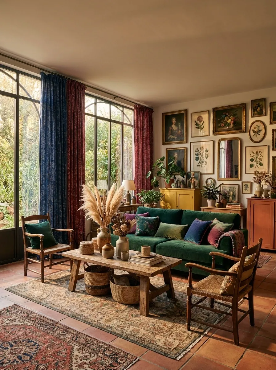 Colorful Eclectic Garden Room With Collected Vintage Pieces