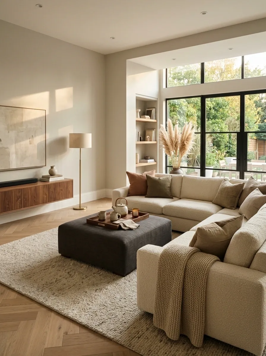 Combine the U With an Ottoman for Flexible Extra Seating
