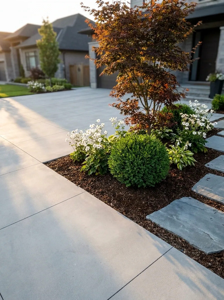 Compact Corner Planter for a Small Front Drive