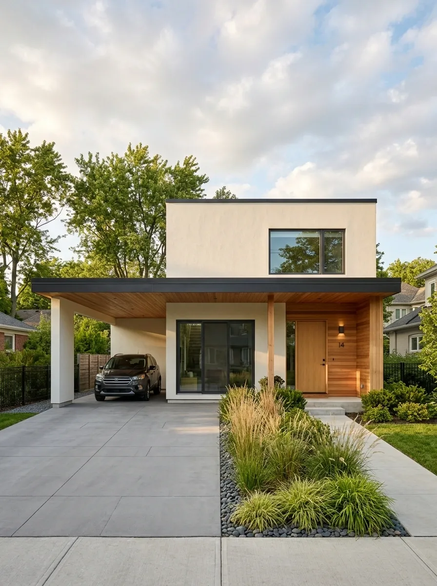 Compact Modern House With Attached Carport