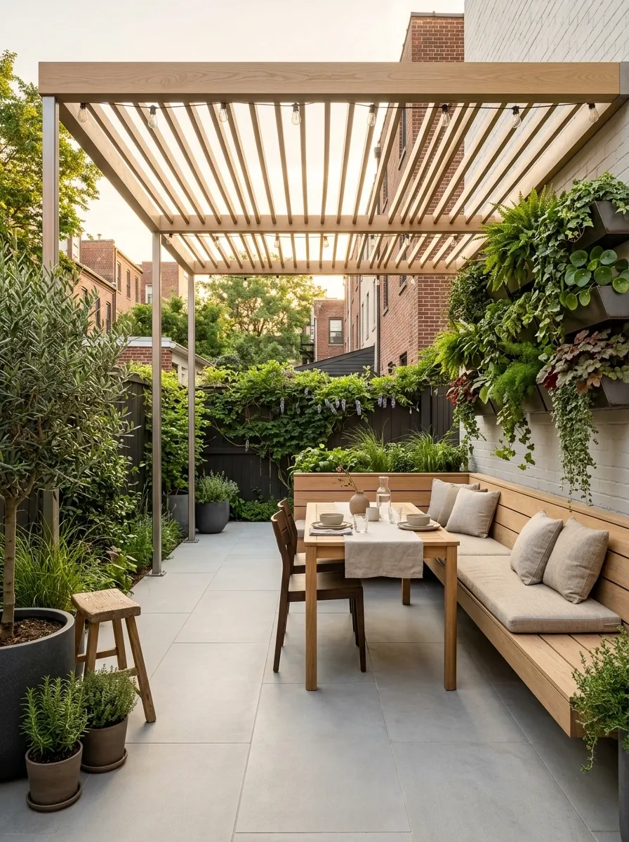 Compact Pergola With Roof for a Small Patio