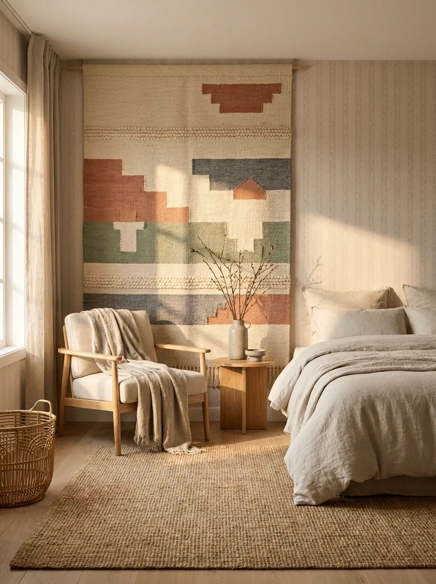 Cover an Ugly Wall With a Removable Textile