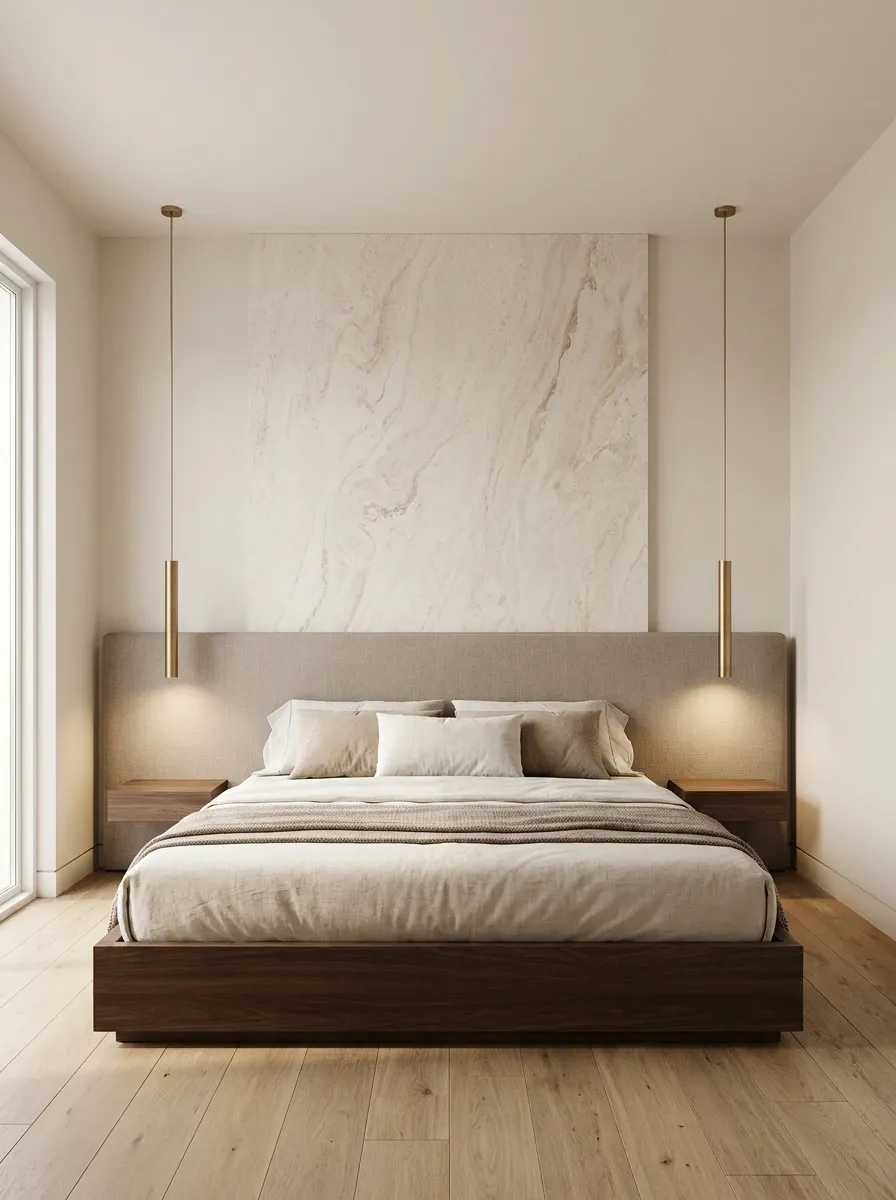 Cream Stone-Look Slab Wall With Boutique-Hotel Styling