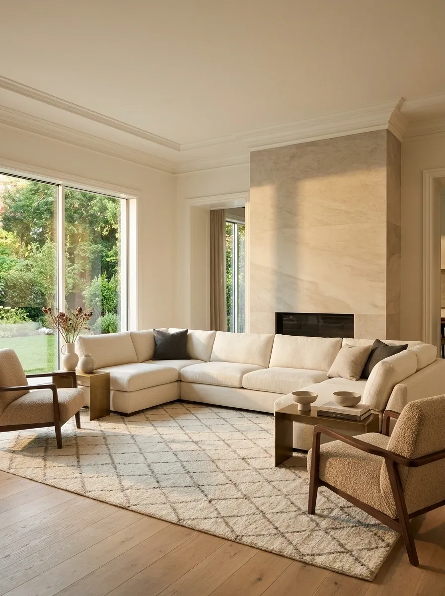 Create a Fireplace-Facing U With Chairs at the Ends