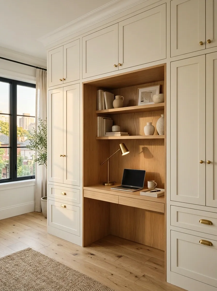 Create a Hidden Office Inside a Storage Wall