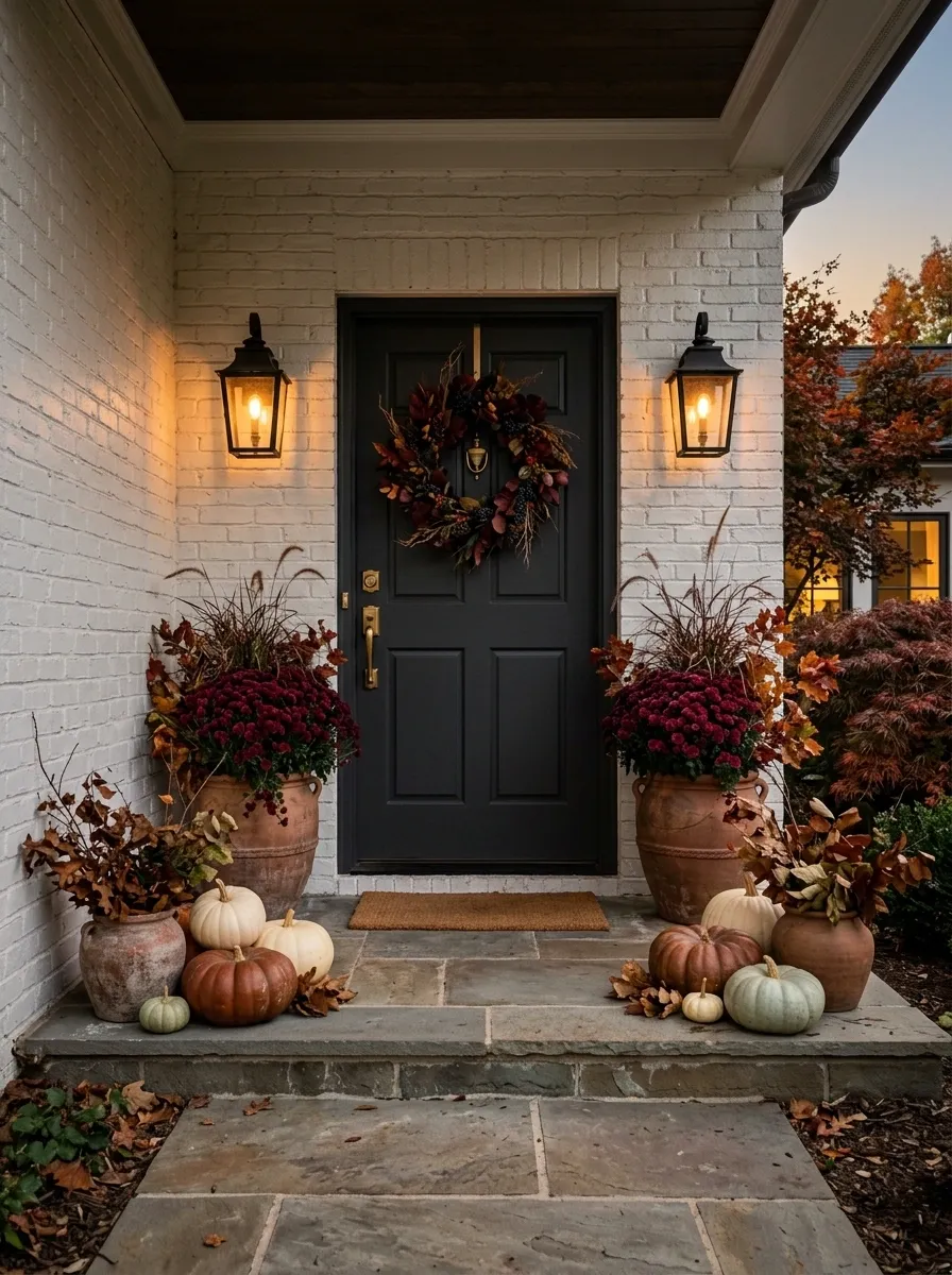 Create a Moody Fall Entry With Deep Burgundy and Rust Tones