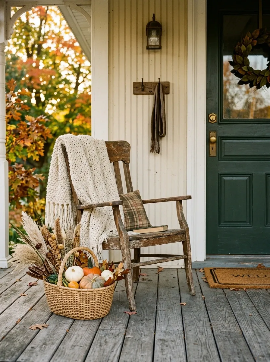 Create a Porch Corner With a Chair and Soft Throw