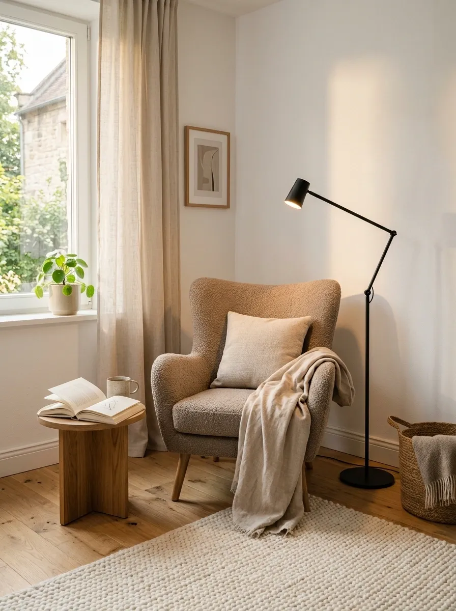 Create a Reading Corner With a Chair, Lamp, and Table