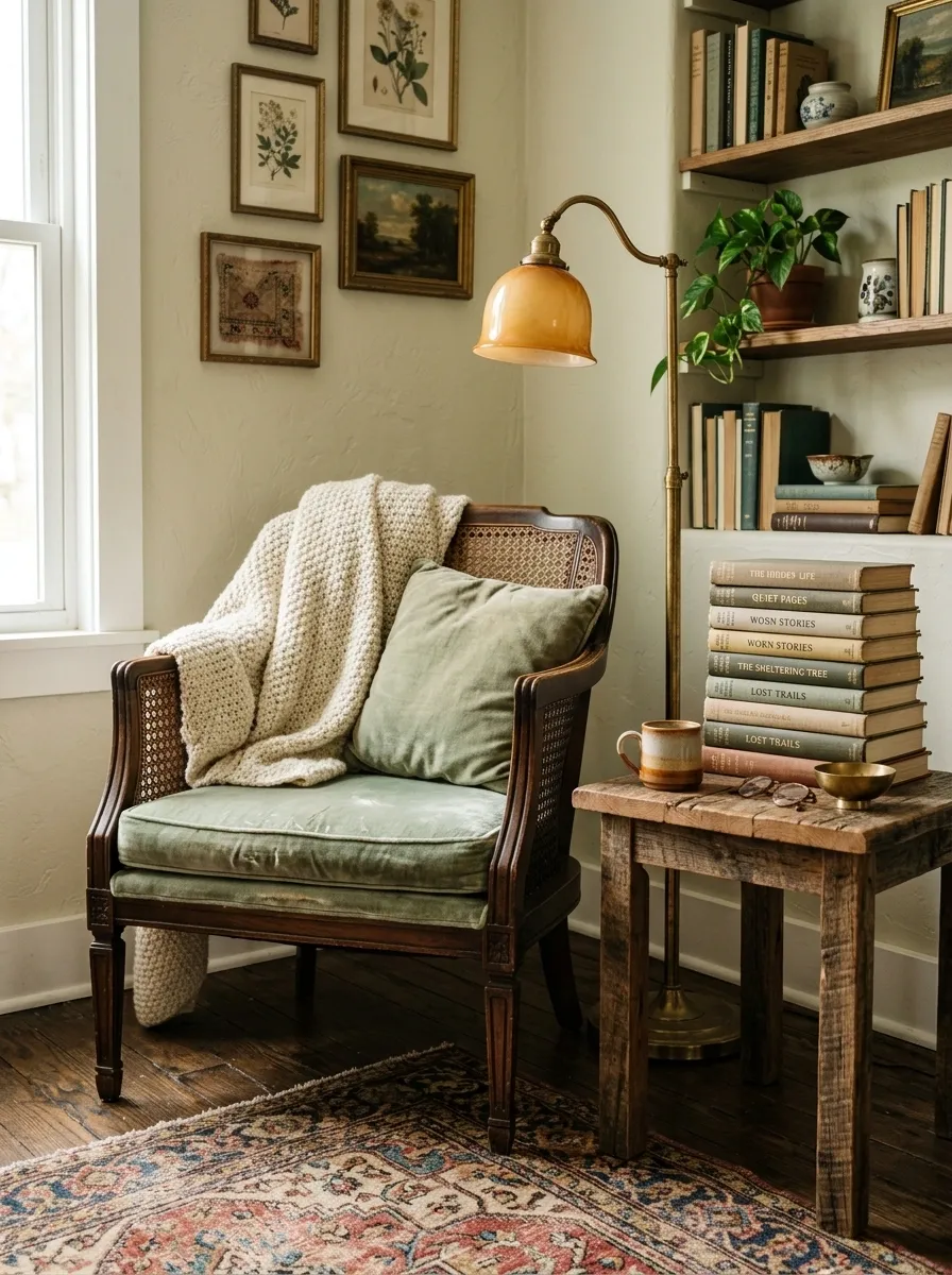 Create a Tiny Reading Nook From Things Already in the Room