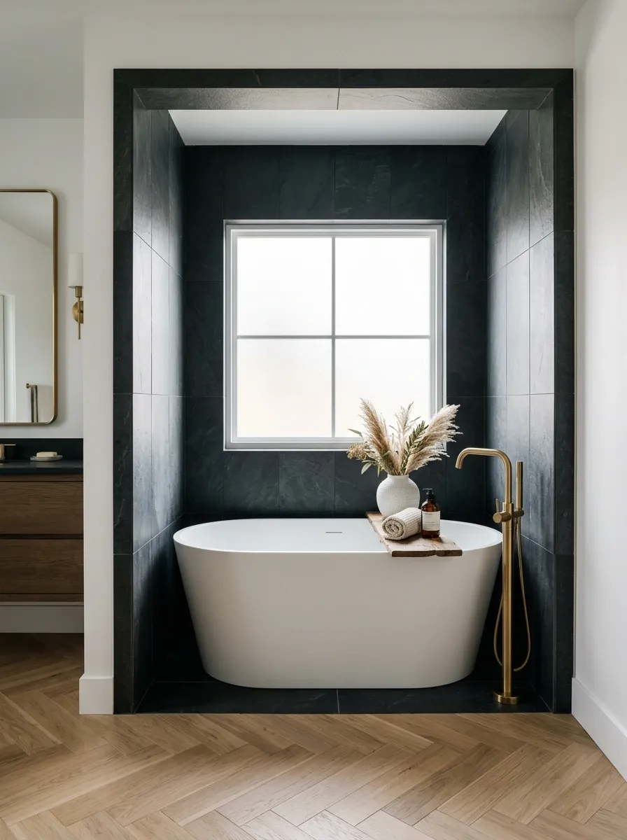 Create Contrast With a Distinct Tub Surround