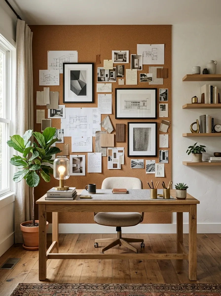 Creative Studio Office With a Full Pinboard Wall