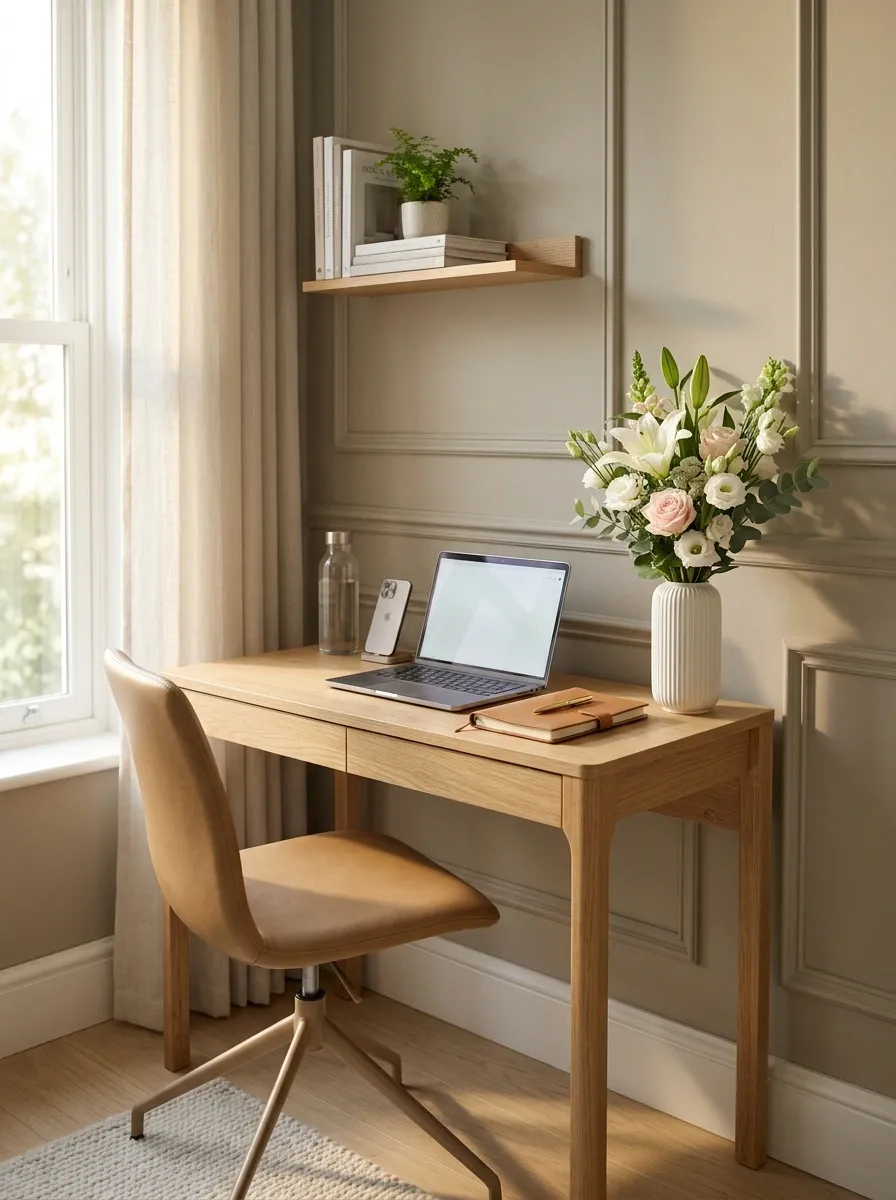 Decorate a Home Office With a Small Desk-Sized Lily Arrangement