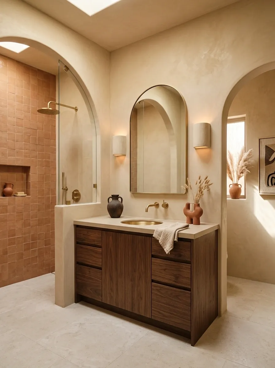 Desert Modern Beige Bathroom With Clay and Plaster