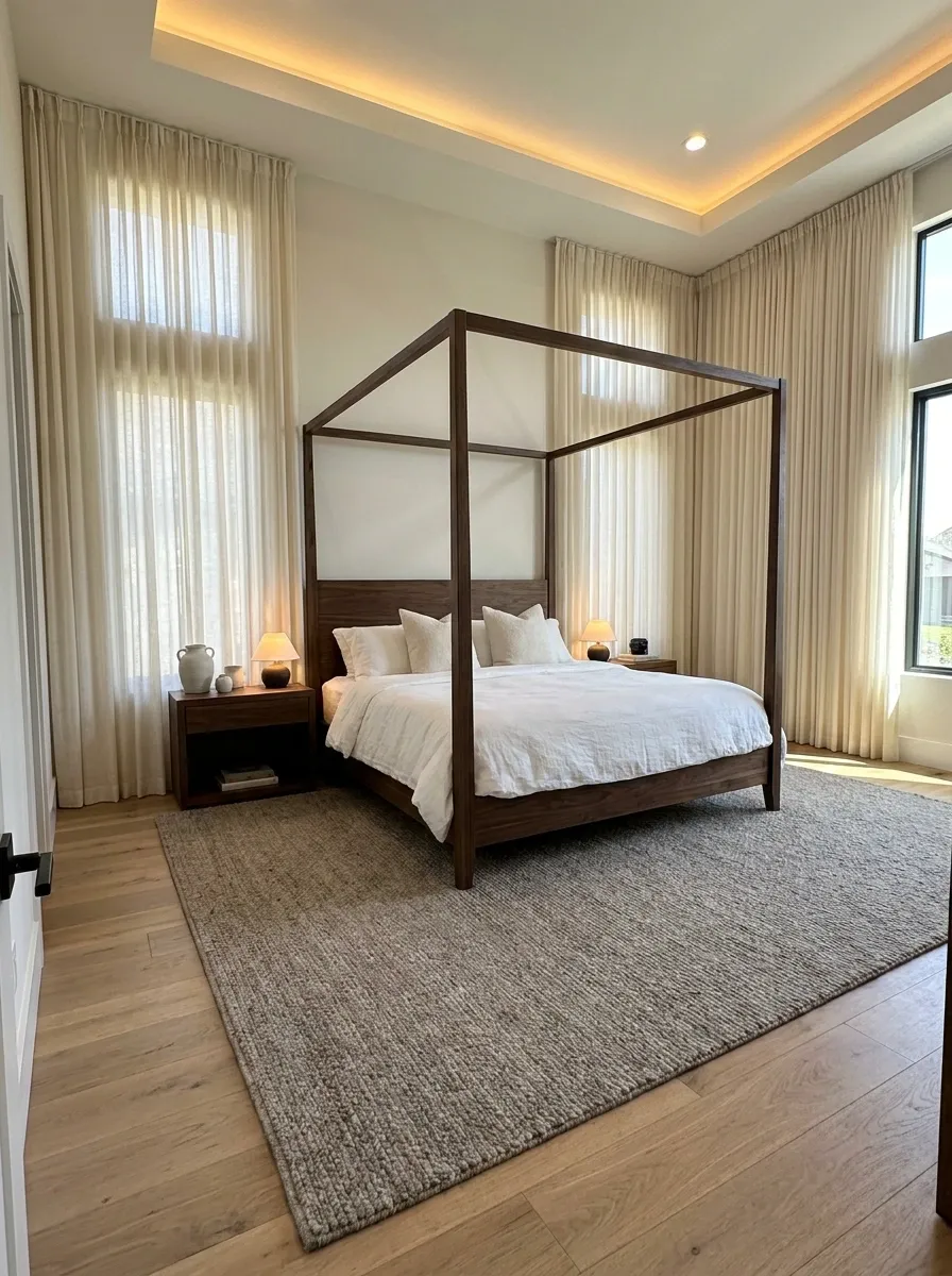 Dramatic Canopy Bedroom With Floor-to-Ceiling Framing
