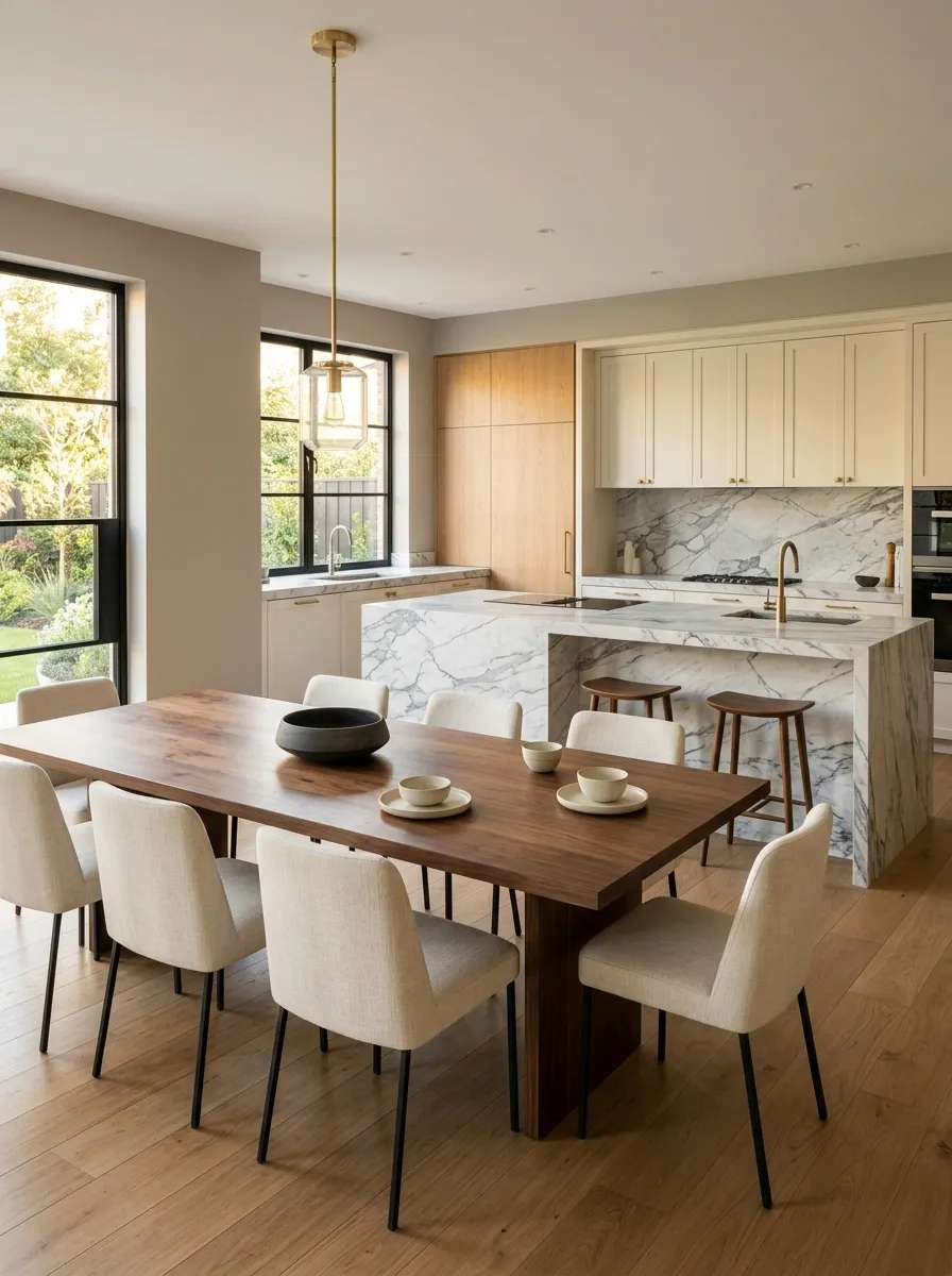 Dramatic Marble Kitchen With Understated Tabletop