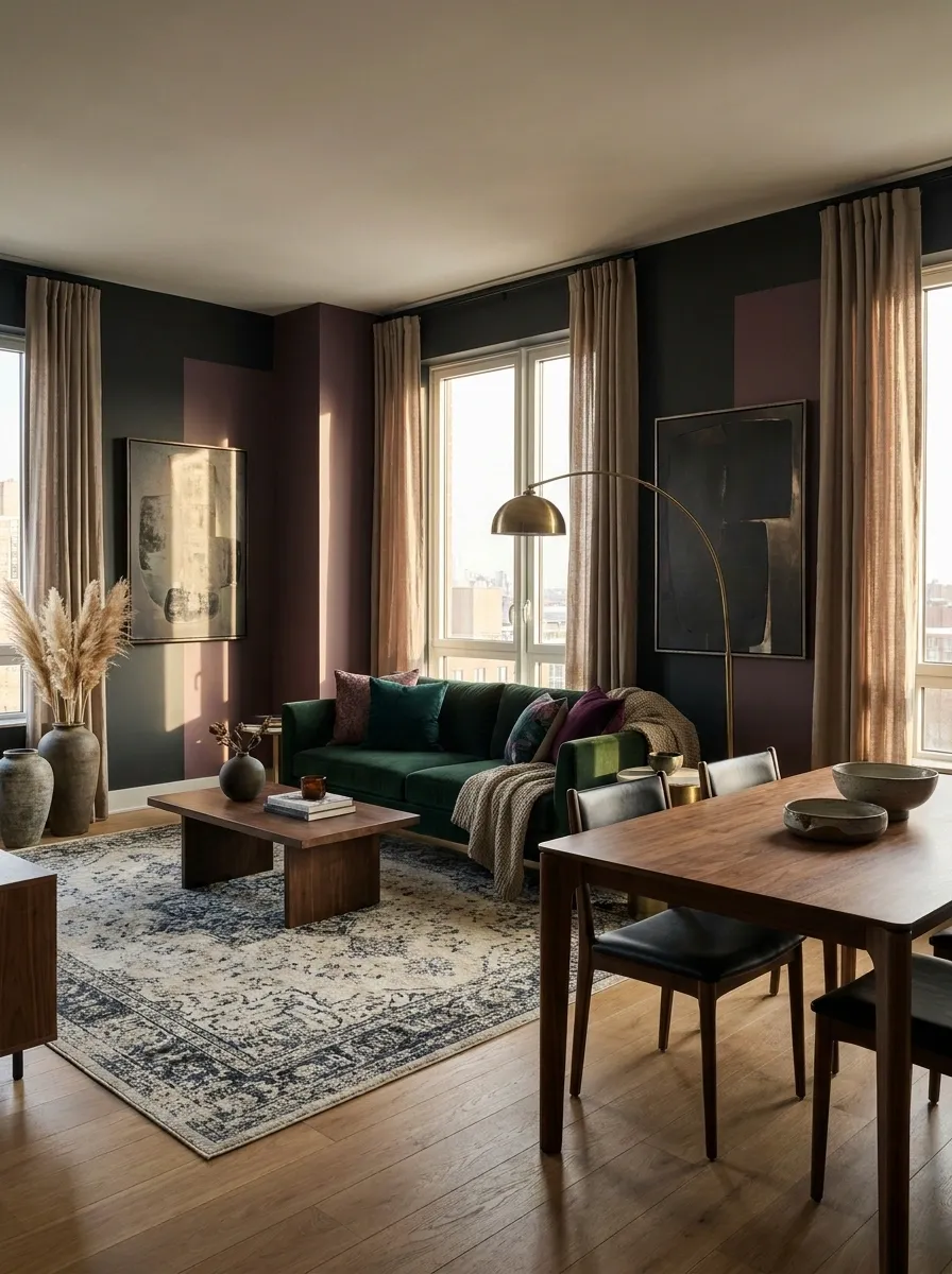 Dramatic Rental Apartment With Removable-Style Color Blocking