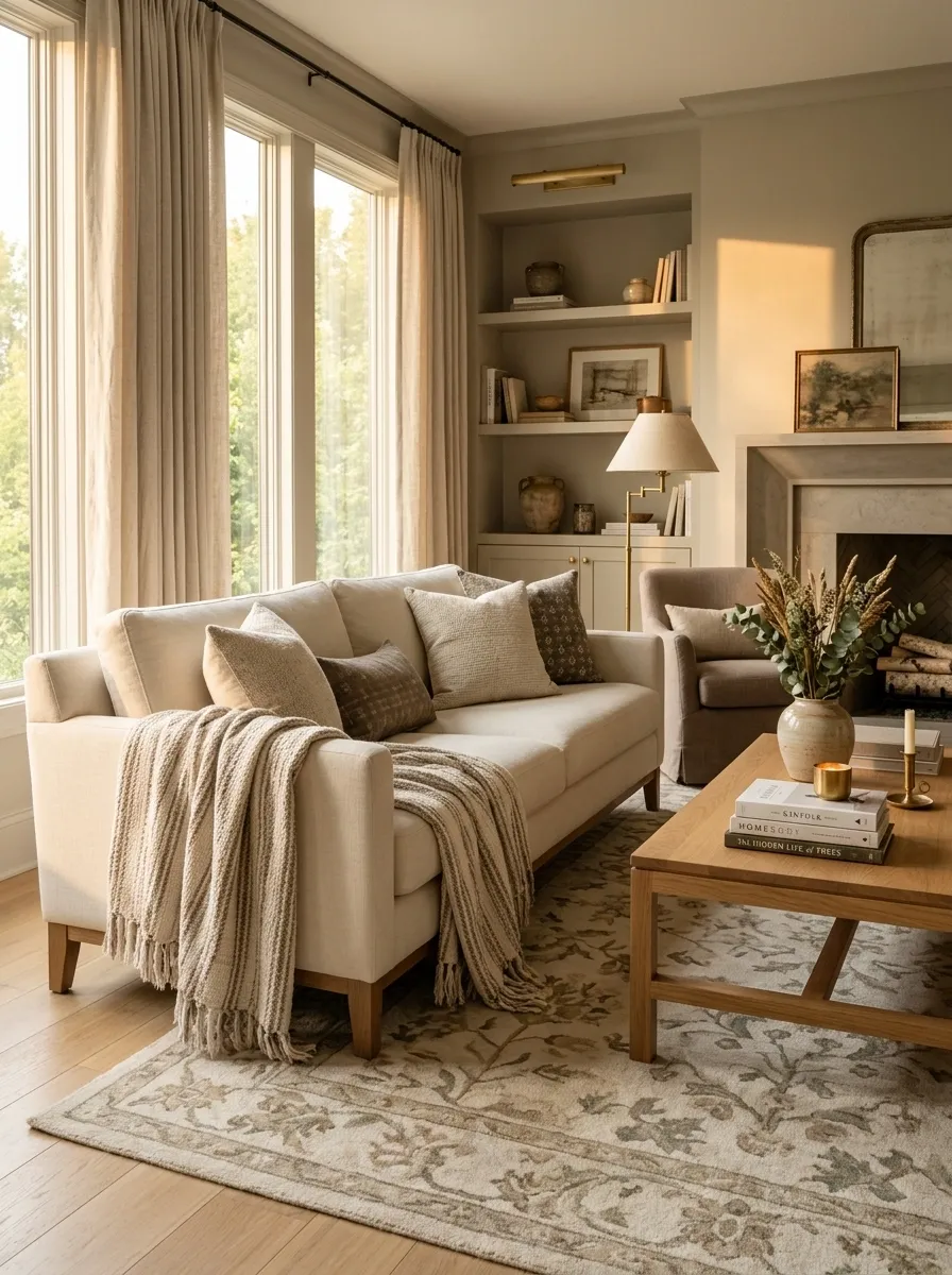 Drape Throws So the Sofa Looks Actually Used