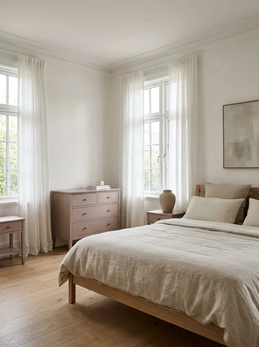 Dusty Rose Furniture With Natural Linen