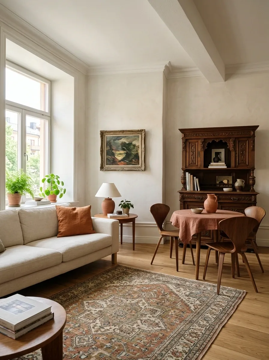 Eclectic Apartment With One Unified Color Thread