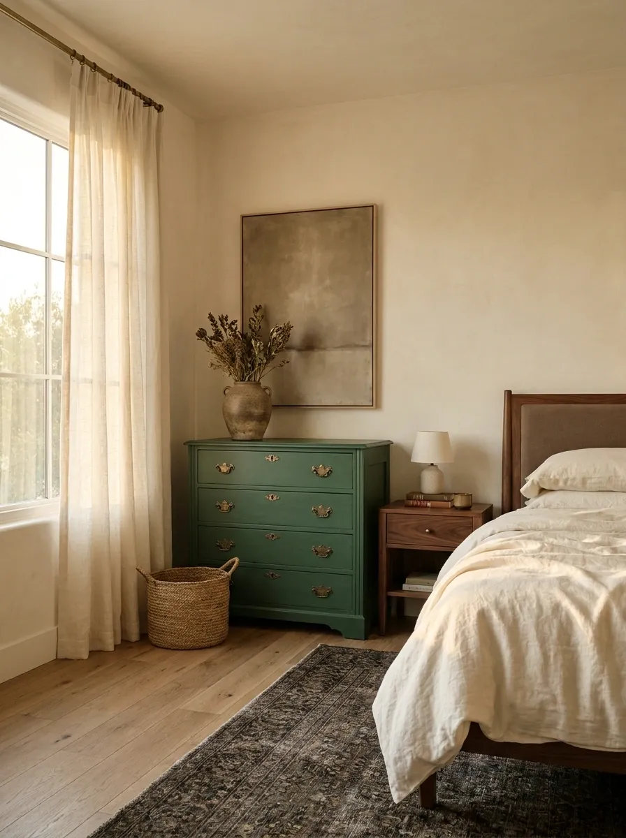 Emerald Green Furniture With Cream And Walnut