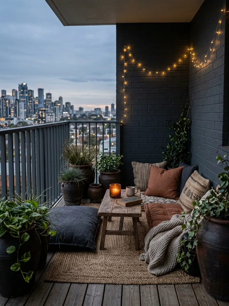 Evening Retreat With Floor Cushions and Warm Light