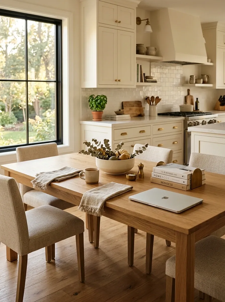 Everyday Kitchen Table With a Low Centerpiece