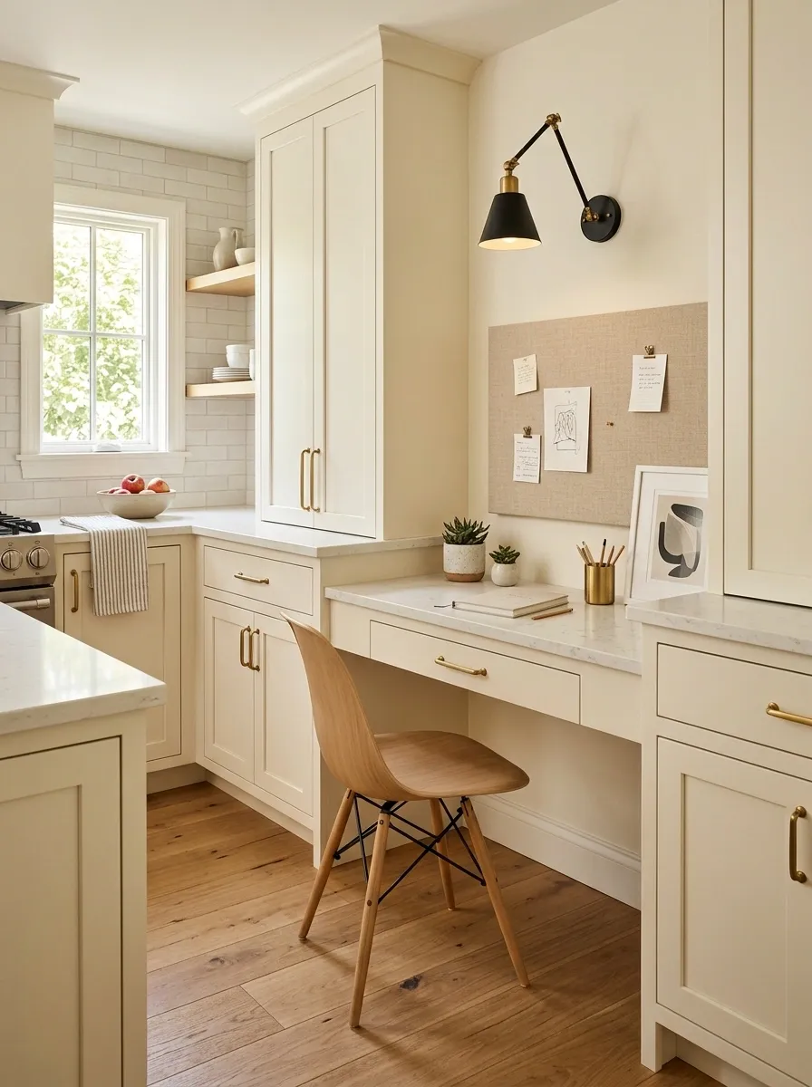 Family Kitchen Corner With a Compact Homework Station