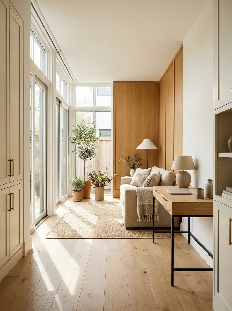 Flexible Garden Room With Sofa, Desk, and Foldaway Dining Area