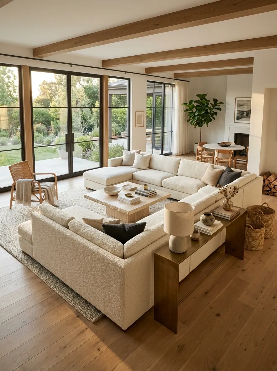 Float the U-Shaped Sofa in the Middle for a True Conversation Layout