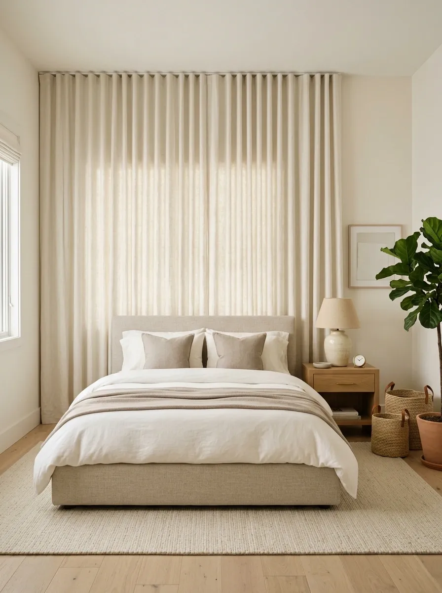 Floor-to-Ceiling Curtains That Recenter a Narrow Window