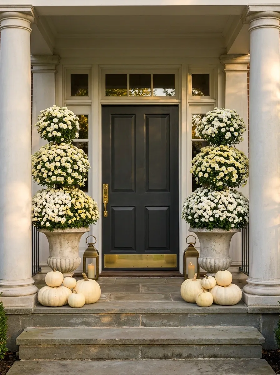 Formal White Columns With Twin Mum Towers