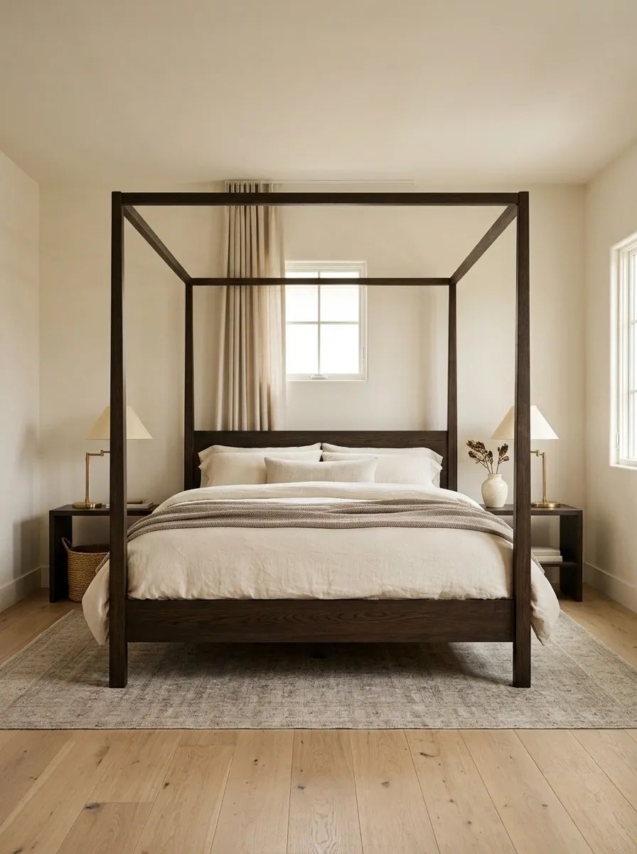 Four-Poster Bed That Deliberately Ignores the Window