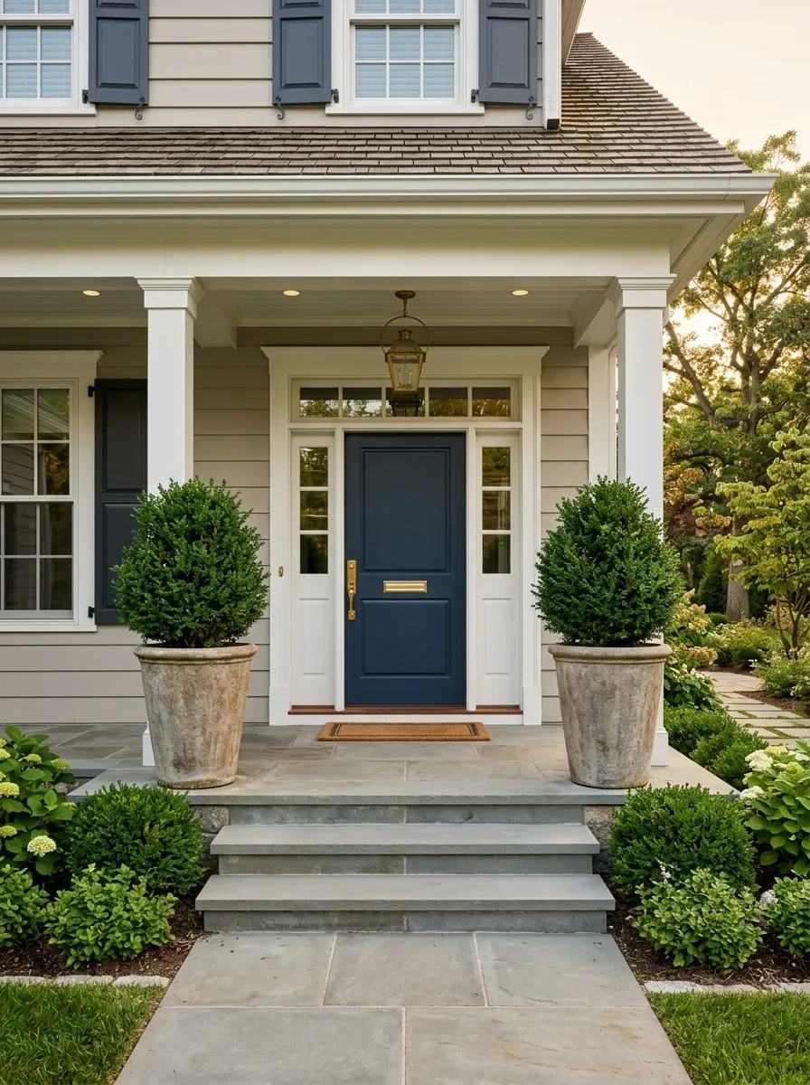 Frame the Front Door With Matching Tall Planters