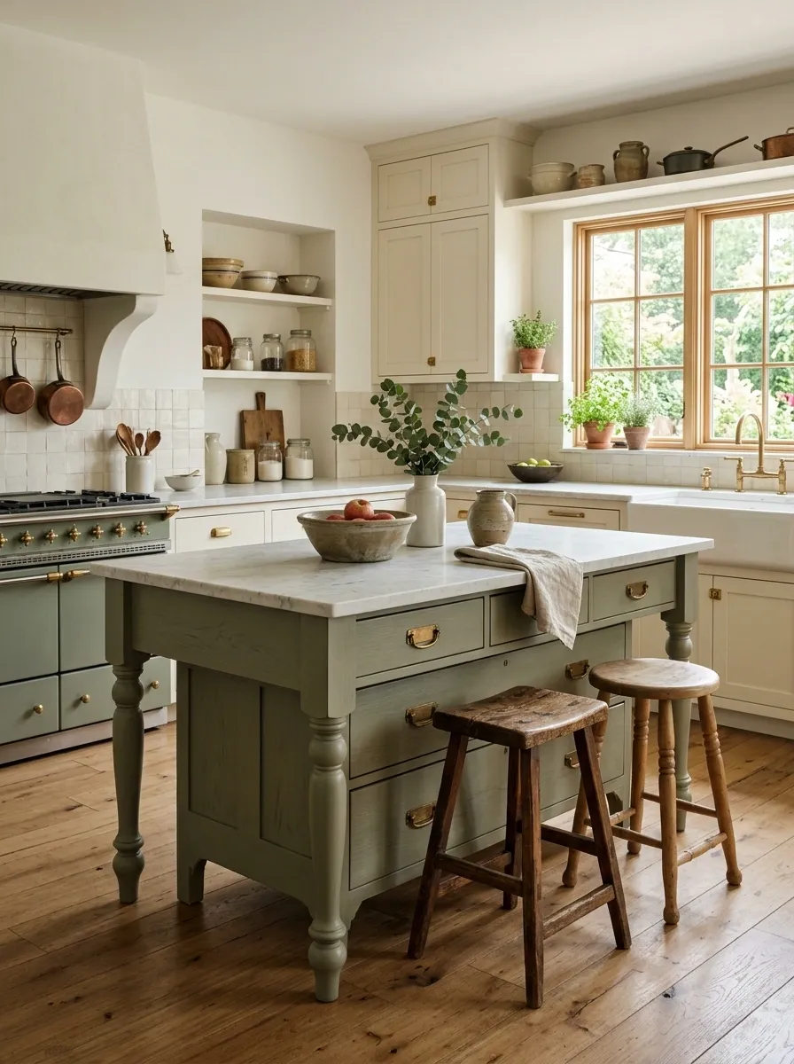Furniture-Style Island With an Antique Dresser Base