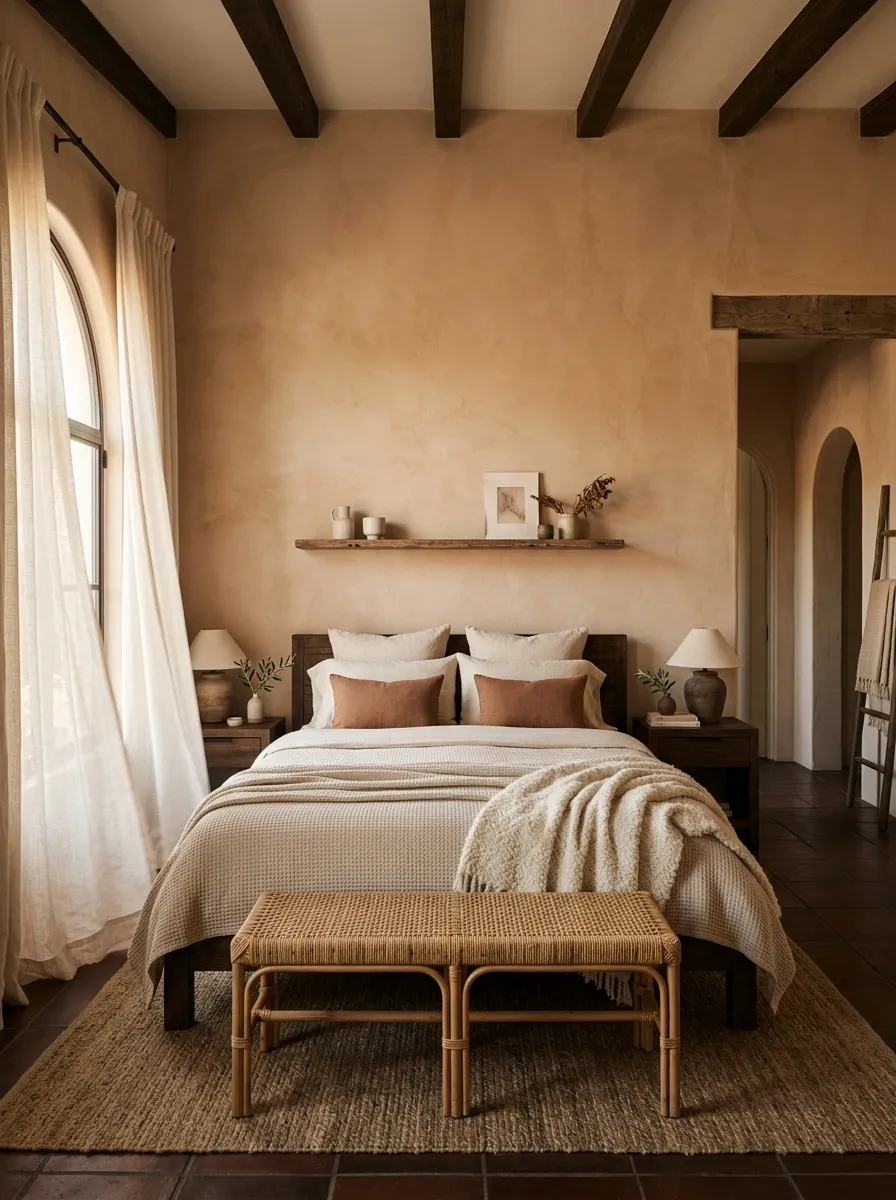 Give the Bedroom a Plastered, Quiet Feeling