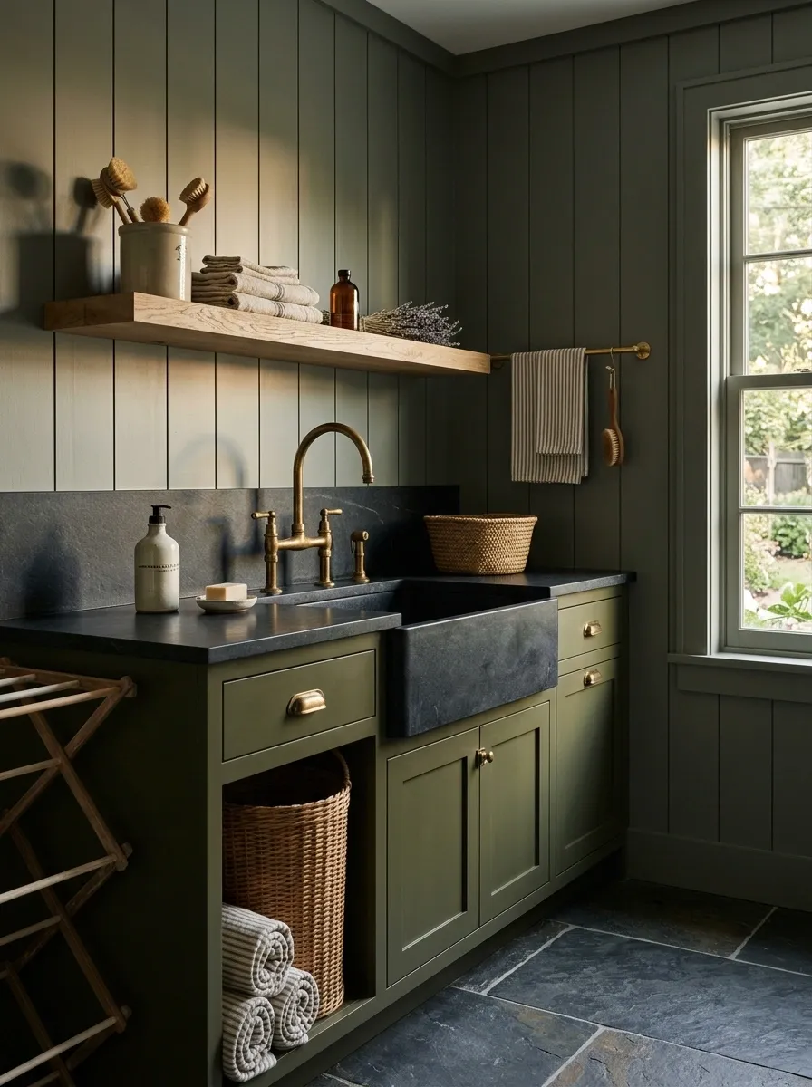 Give the Sink Area an Aged, Utility-Room Feel