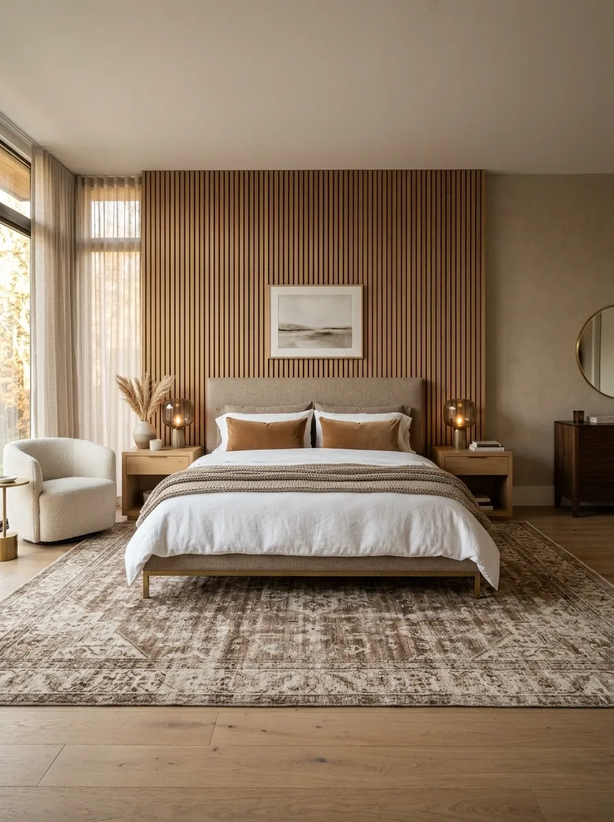Ground the Room With a Large Brown Rug