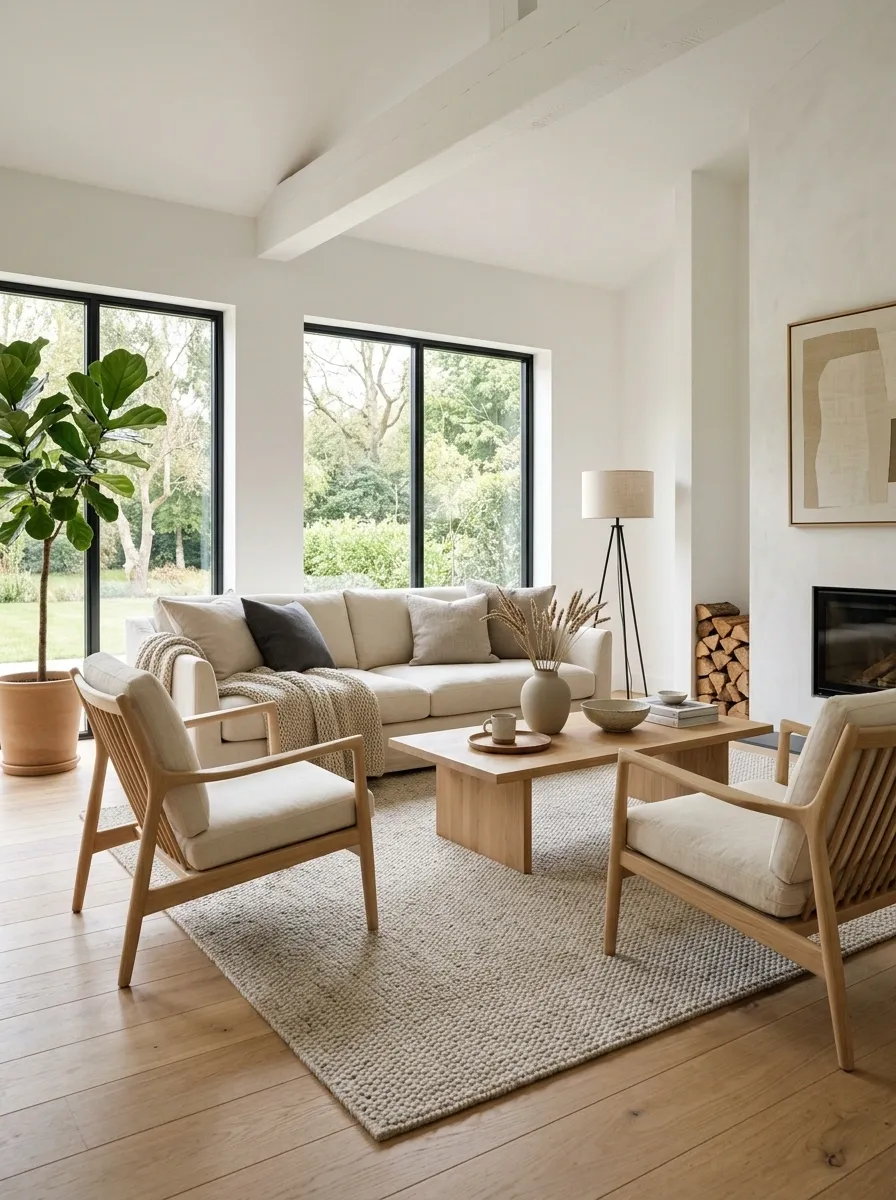 Ground the Seating Area With a Large Neutral Rug